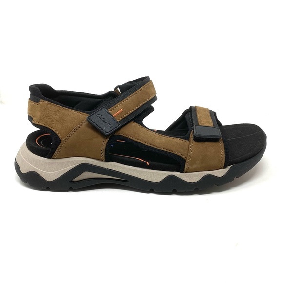 Clarks Wave 2.0 Jump Men’s Sandals Size 13 Tan Leather Walking Comfort Shoes - Picture 1 of 7